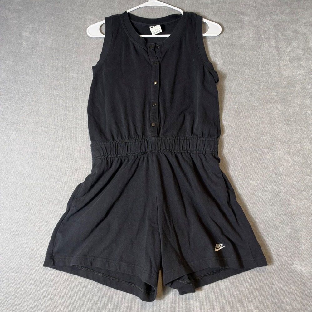 Nike Sportswear Essential Womens Romper Black Henley Sleeveless FJ2636-010 XL